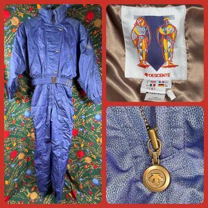 VTG Descente Ski Suit Womens Size 8 Reflective Snowsuit Zip-Up Pockets Hong Kong